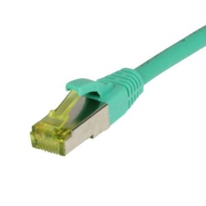 Patchkabel RJ45, CAT6A 500Mhz, 10m, grün, S-STP(S/FTP), TPE/LSZH(Ultraflex), AWG26, mit CAT7 Rohkabel, Synergy 21