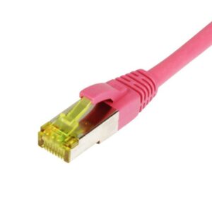 Patchkabel RJ45, CAT6A 500Mhz, 25m, magenta, S-STP(S/FTP), TPE/LSZH(Ultraflex), AWG26, mit CAT7 Rohkabel, Synergy 21