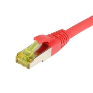 Patchkabel RJ45, CAT6A 500Mhz, 30m, rot, S-STP(S/FTP), TPE/LSZH(Ultraflex), AWG26, mit CAT7 Rohkabel, Synergy 21