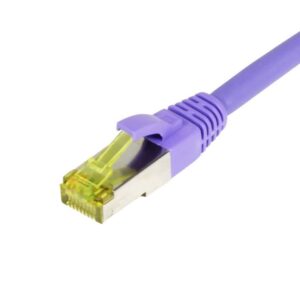 Patchkabel RJ45, CAT6A 500Mhz, 1.5m, lila, S-STP(S/FTP), TPE/LSZH(Ultraflex), AWG26, mit CAT7 Rohkabel, Synergy 21