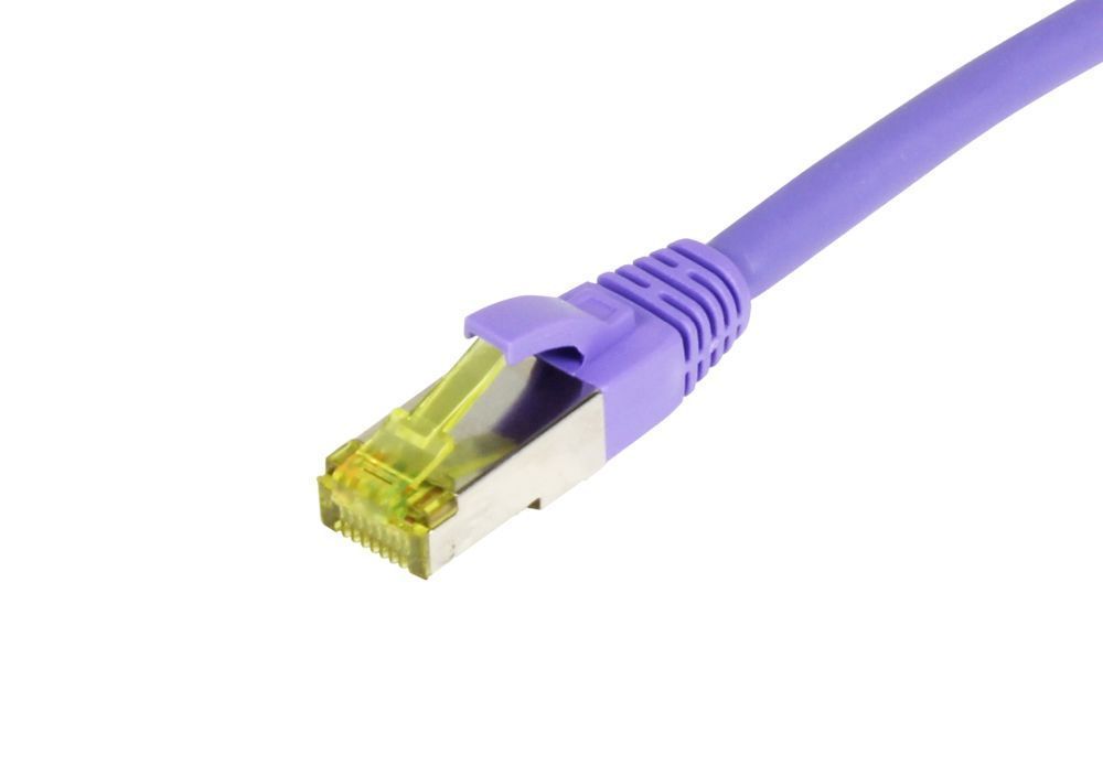 Patchkabel RJ45, CAT6A 500Mhz, 30m, lila, S-STP(S/FTP), TPE/LSZH(Ultraflex), AWG26, mit CAT7 Rohkabel, Synergy 21