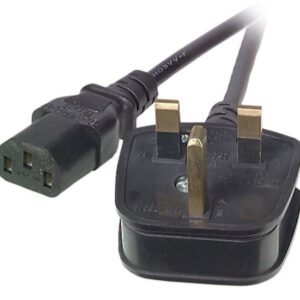 Netzkabel 230V UK-Stecker/Kaltgeräte IEC-C13(Buchse), 1.8m,Black