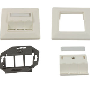 Dosen TP,AP,3-fach,CAT6A, Keystone Slim-line/Short 3P, Reinweiss, Synergy 21,