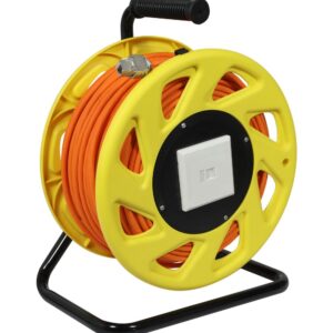 Kabeltrommel, CAT6A, 90m, CAT7A Rohkabel S-STP(S/FTP), mit 2x Buchsen RJ45(CAT6A), LSZH, Synergy 21