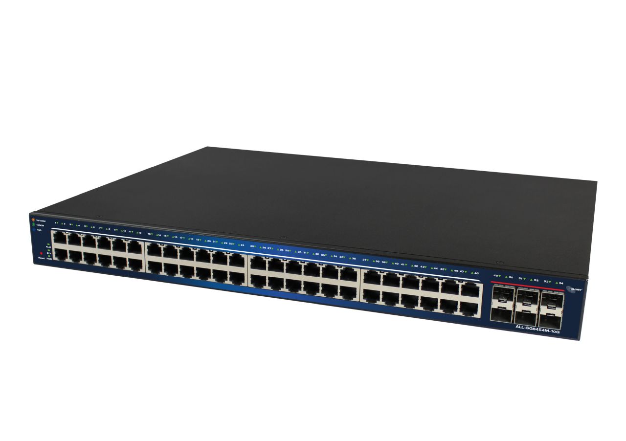 ALLNET Switch smart managed Layer2 54 Port • 48x Port 1 GbE • 6x SFP+ • 19"• ALL-SG8454M-10G