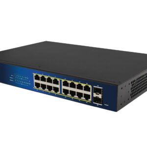 ALLNET Switch smart managed Layer2 18 Port Gigabit • 18x GbE • PoE Budget 240W • 16x PoE at • 2x SFP • 19" • Lüfterlos • ALL-SG8418PM