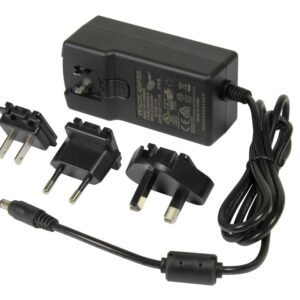 ALLNET Ersatznetzteil 12V/5A EU Type schwarz mit Adapter EU,US,UK