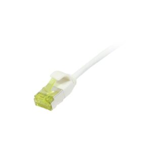 Patchkabel RJ45, CAT6A 500Mhz, 1.0m, weiss, U/FTP, slimline rund d=3,8mm, TPE/LSZH(Superflex), AWG32, mit CAT7 Rohkabel, Synergy 21
