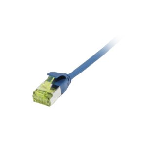 Patchkabel RJ45, CAT6A 500Mhz, 2m, blau, U/FTP, slimline rund d=3,8mm, TPE/LSZH(Superflex), AWG32, mit CAT7 Rohkabel, Synergy 21