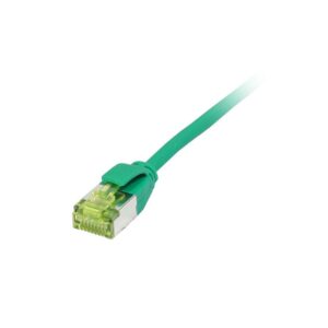 Patchkabel RJ45, CAT6A 500Mhz, 0.5m, grün, U/FTP, slimline rund d=3,8mm, TPE/LSZH(Superflex), AWG32, mit CAT7 Rohkabel, Synergy 21