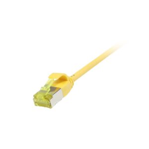 Patchkabel RJ45, CAT6A 500Mhz, 5m, gelb, U/FTP, slimline rund d=3,8mm, TPE/LSZH(Superflex), AWG32, mit CAT7 Rohkabel, Synergy 21