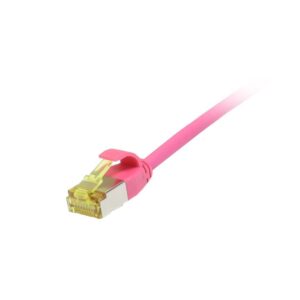 Patchkabel RJ45, CAT6A 500Mhz, 2m, magenta, U/FTP, slimline rund d=3,8mm, TPE/LSZH(Superflex), AWG32, mit CAT7 Rohkabel, Synergy 21
