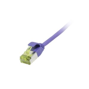 Patchkabel RJ45, CAT6A 500Mhz, 7.5m, lila, U/FTP, slimline rund d=3,8mm, TPE/LSZH(Superflex), AWG32, mit CAT7 Rohkabel, Synergy 21