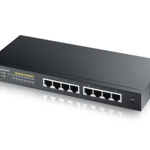 Zyxel Switch smart managed Layer2 8 Port • 8x 1 GbE • PoE Budget 77 Watt • 8x PoE at • Desktop • Lüfterlos • GS1900-8HP V3