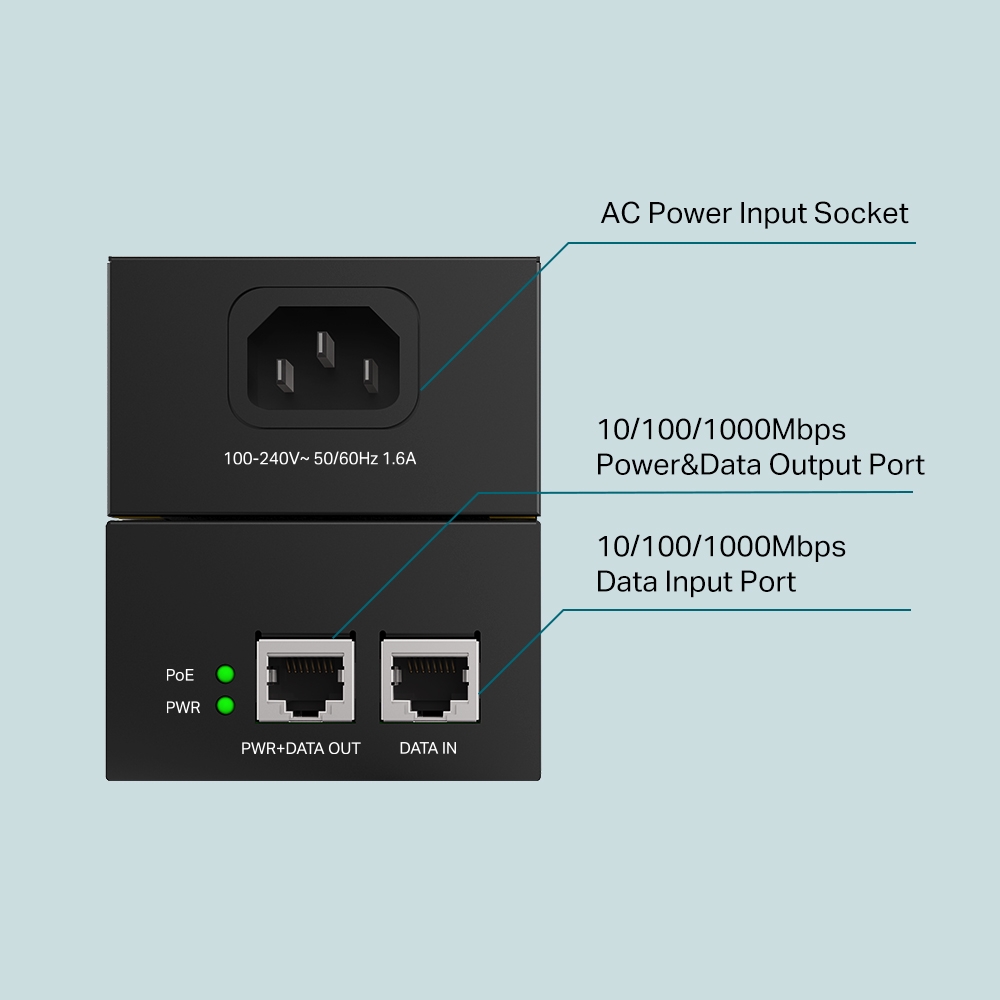 Omada by tp-link PoE170S - PoE++ Injector Adapter - PORT: 1× Gigabit PoE Port