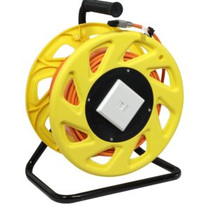 Kabeltrommel, CAT6A, 50m, CAT7A Rohkabel S-STP(S/FTP), mit 1x Buchse/Stecker RJ45(CAT6A), LSZH, Synergy 21
