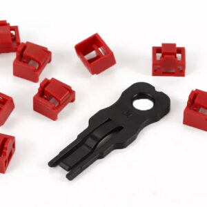 TP-Stecker TP/RJ45 Blocker Rot 10er Pack mit 1x Sicherheitsschlüssel, Staubschutzkappe, Netzwerk-Schutzschloss, Portblocker,