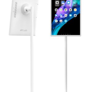 ALLNET High Performance Display 32 Zoll mit Standfuß, Halterung und Bodenplatte mit AKKU und Ladefunktion Farbe weiß