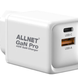 ALLNET Ersatznetzteil QC USB-C PD GaN Netzteil Power Supply 45 Watt 1x USB Typ-A QC, 1x USB Typ-C**EU PLUG**