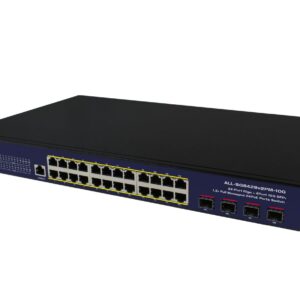 ALLNET Switch smart managed Layer2 28 Port • 24x 1 GbE • PoE Budget 400W • 4x SFP+ • 19" • Lüfterlos • ALL-SG8428v2FPM-10G