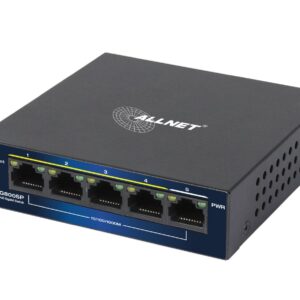 ALLNET Switch unmanaged Layer2 5 Port • 5x 1GbE • PoE Budget 69W • Lüfterlos • ALL-SG8005P