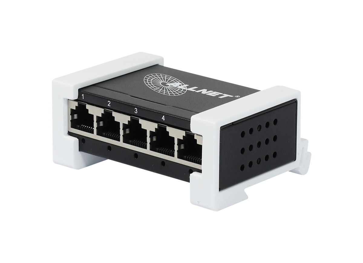 ALLNET Switch unmanaged Layer2 5 Port • 5x 1GbE • Lüfterlos • inkl. DIN-Halter