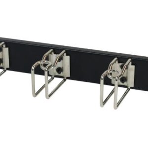 ALLNET 19"zbh. Kabelführungsplatte, 1HE, Metall mit 5 großen Bügeln, Schwarz,
