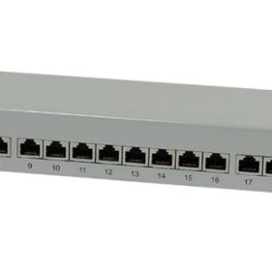Patch Panel 24xTP, CAT6A, 500Mhz, 19", Lichtgrau LSA, Synergy 21