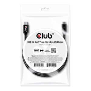 Kabel USB 3.2 C (St) => Micro USB (St) 1,0m *Club 3D*