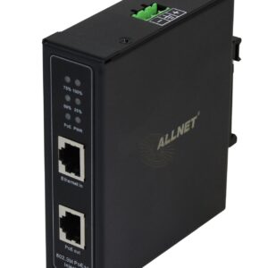 ALLNET PoE Injektor Industrial Gigabit / PoE BT (15,4W/30W/90W) / DIN / Metallgehäuse / "ALL-PI2014-I-BT90"