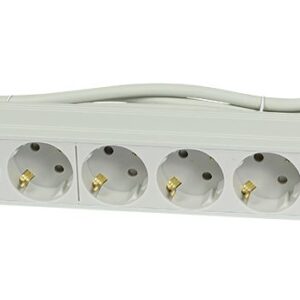 ALLNET 19"zbh. Steckdosenleiste, 9xDosen(CEE7)->Stecker(CEE7), Schalter, ALU, Lichtgrau, Synergy 21