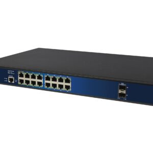 ALLNET Switch full managed Layer2+ 18 Port • 16x GbE • PoE Budget 280W • 16x PoE at • 2x SFP • 19" • Lüfterlos • JSON API • ALL-SG8618PM