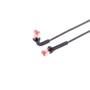 Patchkabel RJ45, CAT6A 500Mhz, 3m, schwarz U-STP(U/FTP) TPE, biegbare Stecker 90Grade,