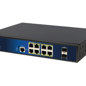 ALLNET Switch full managed Layer2+ 10 Port • 8x GbE • PoE Budget 130W • 8x PoE at • 2x SFP • 19" • Lüfterlos • JSON API • ALL-SG8610PMJ