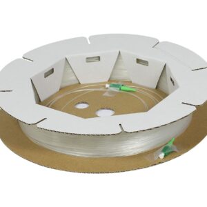 LWL-FTTH-Kabel 1G, transparent, OS2, G657.A2, 0,9mm, 250m, Vorkonfektionierte LC(APC) Stecker, Synergy 21,