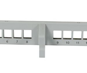 Keystone, Modulträger, 19"Patchpanel für 16xTP-Modul, 1HE(t 92mm), Lichtgrau, mit Kabelbügel, Synergy 21,