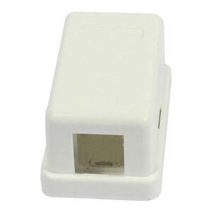 Dosen TP,AP,1-fach,CAT6A, Keystone Slim-line mit Kabelklemme, Reinweiss, Synergy 21,