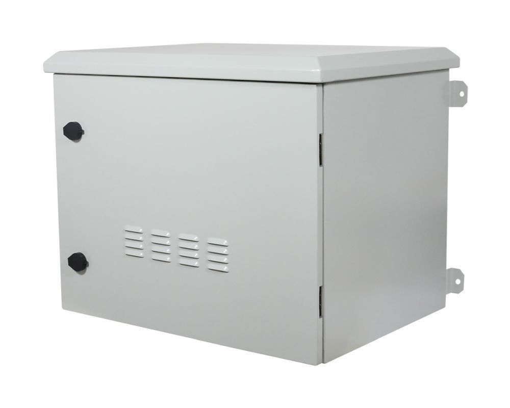 ALLNET 19"Wandgehäuse, 12HE, T638mm, Lichtgrau, IP55, SO-Serie, incl. 4-Fach Lüftereinheit