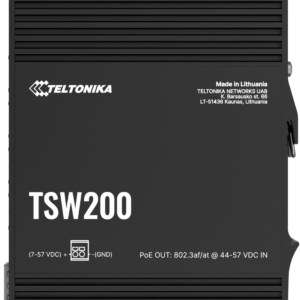 Teltonika · Switch · TSW200 · 8 Port Gigabit Industrial unmanaged PoE+ Switch, 2 SFP
