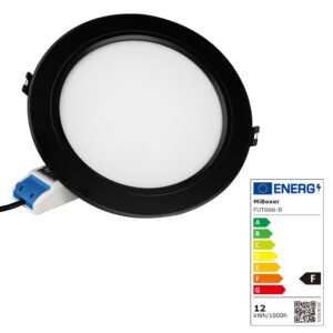 MiBoxer FUT066B LED Panel Rund 12W RGB-WW (RGB-CCT) mit Funk und WLAN schwarz
