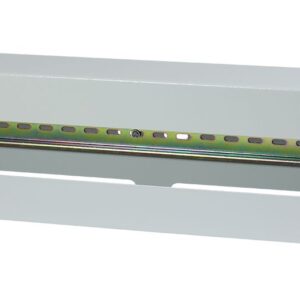 ALLNET 19"zbh. Schutzschalterleiste für Hutschiene/DIN-Rail Geräte, T61mm/3HE, Lichtgrau, Frontmontage,