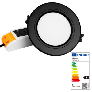 MiBoxer FUT068B LED Panel Rund 6W RGB-WW (RGB-CCT) mit Funk und WLAN schwarz