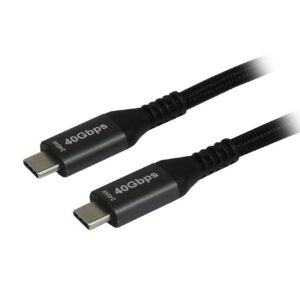 Kabel USB, C(St) => C(St), 1.5m, USB4.0, schwarz(Textil), 40G/5A, 240W, Gen 3x2, E-Marker Chip, Synergy 21,