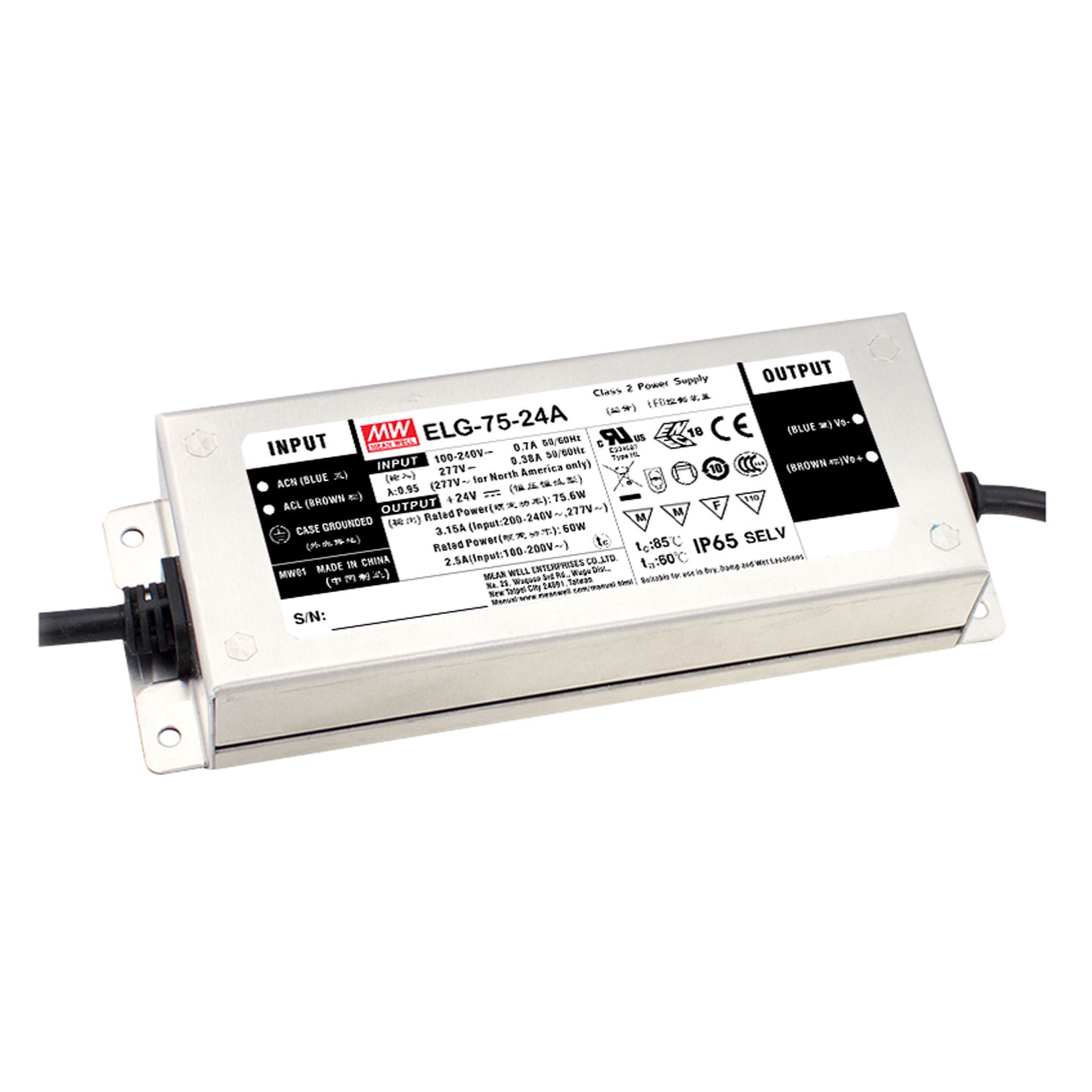 MEAN WELL Netzteil - 24V 75W IP67 DALI