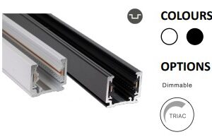 Powergear Mini 1PH 1 Schiene 230V, Schwarz, 2 meter