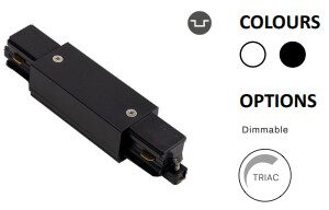 Powergear Mini 1PH Verbinder, Gerade, Schwarz