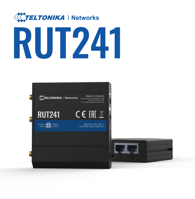 Teltonika · Router · RUT241 · Kompakter-4G/LTE Router ** Gloabal ** · eSIM