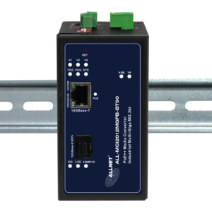 ALLNET Medienkonverter Industrial PoE (15,4W/30W/60W/90W) 10G-BASE-SX/-LX Single-/ Multimode SFP+ to RJ45 MultiG • Power-Booster 12~57VDC • DIN • ALL-MCI2011P-60W
