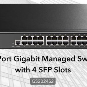 Cudy 24-Port Layer 2 Managed Gigabit Switch with 4 Gigabit SFP Slots, GS2024S2
