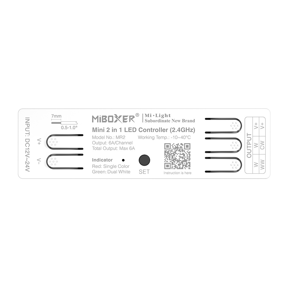 MiBoxer MR2 LED Controller Mini 2in1 (Single color/dual white) 2.4G